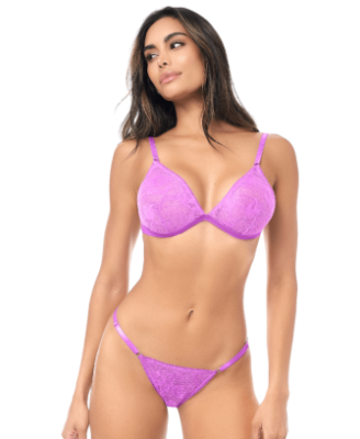 Ensemble sexy 2 pièces dentelle douce et extensible 
